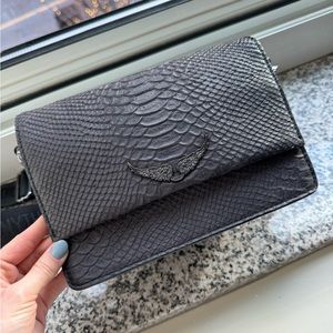 Zadig & Voltaire Black Embossed Crossbody Bag